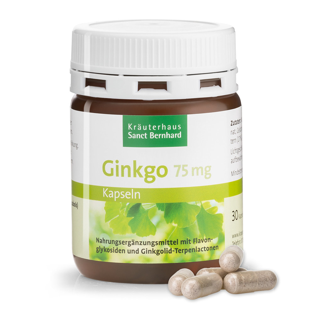 Capsule Gingko - 75 mg | Kräuterhaus Sanct Bernhard.