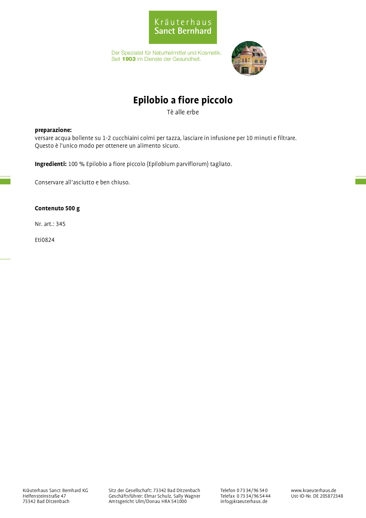 Epilobio A Fiore Piccolo 500 G Acquista Ora Online