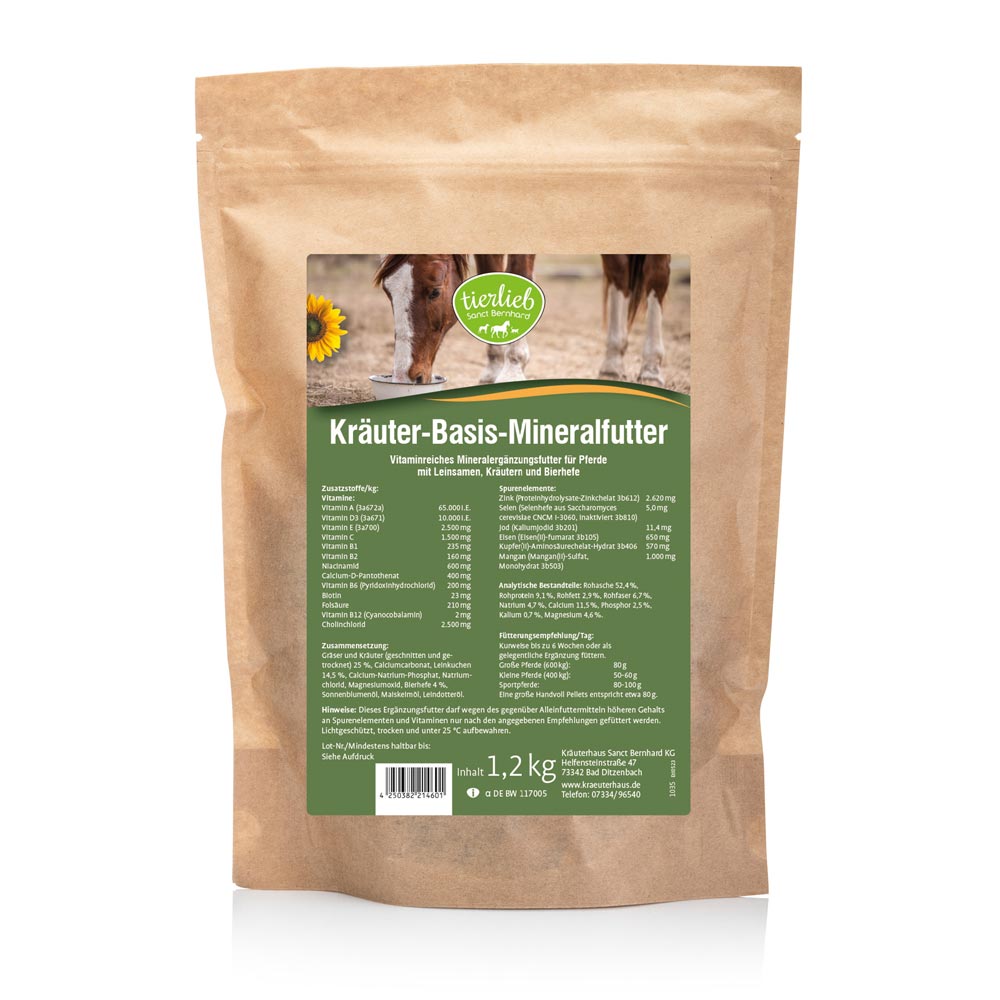 Integratore Minerale Per Cavalli Eggers Mann - Erbe, Senza Cereali, 8 Kg, A Basso Contenuto Di Amido E Zuccheri