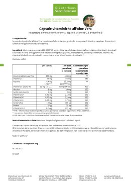 Capsule vitaminiche all'Aloe Vera 100 capsule