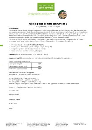 tierlieb Olio di pesce di mare con Omega 3 500 ml