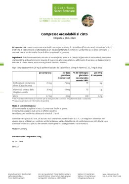 Pastiglie orosolubili al cisto 180 compresse