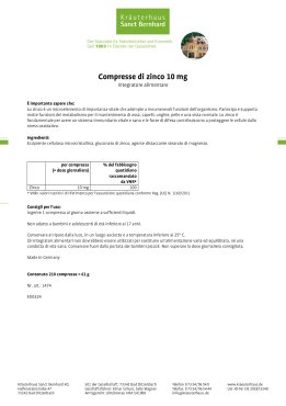 Compresse di zinco - 10 mg 210 compresse