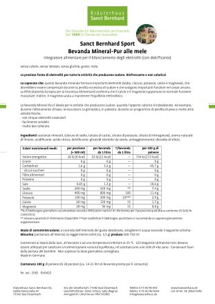 Sanct Bernhard Sport Bevanda Mineral-Pur alle mele 100 g