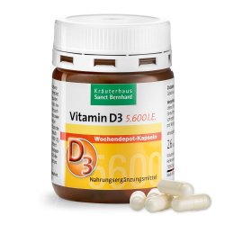 Capsule di vitamina D3 5.600 U.I. per il fabbisogno settimanale 26 capsule